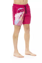 Fuchsia Polyester Men Swim Short Bikkembergs