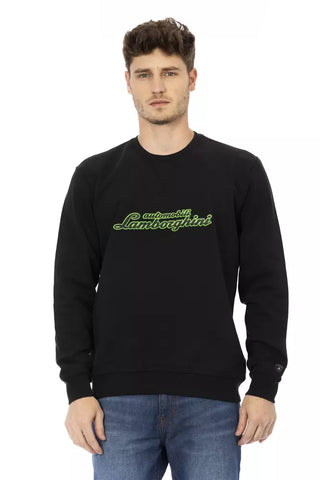 Black Cotton Men Sweater Automobili Lamborghini