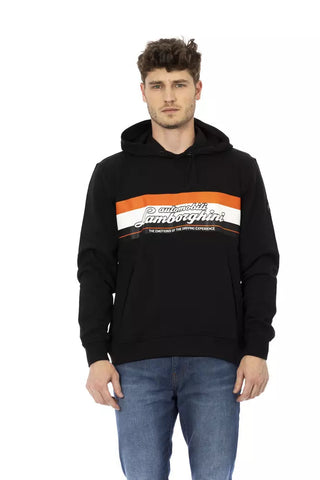 Black Cotton Men Sweatshirt Automobili Lamborghini