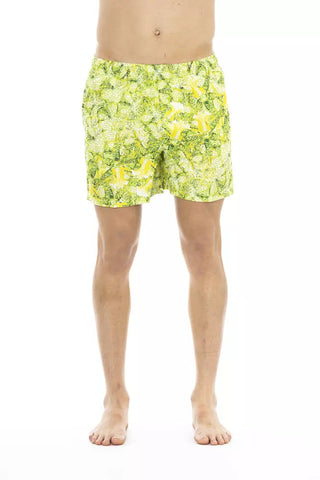 Green Polyester Men Swimwear Short Just Cavalli