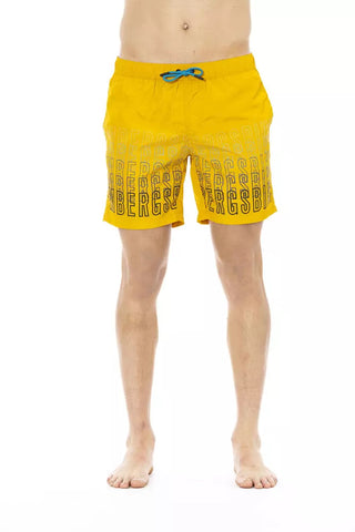 Yellow Polyester Men Swim Short Bikkembergs