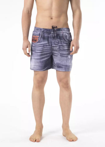 Blue Polyester Men Swim Shorts Just Cavalli