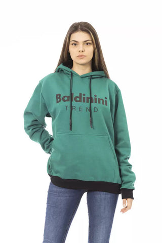 Black Cotton Women Hoodie Baldinini Trend