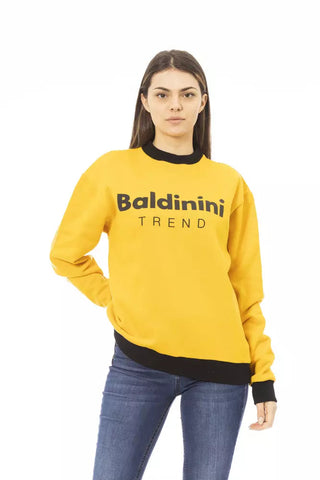 Yellow Cotton Women Hoodie Baldinini Trend