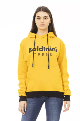 Yellow Cotton Women Hoodie Baldinini Trend