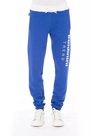 Blue Cotton Men Sport Pant Baldinini Trend