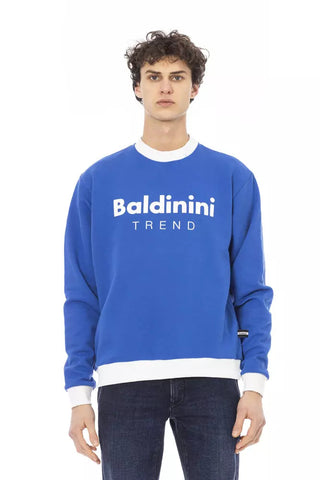 Blue Cotton Men Sweater Baldinini Trend