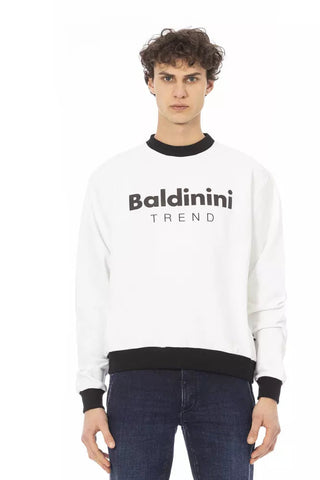 White Cotton Men Sweater Baldinini Trend