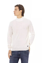 White Fabric Men Turtleneck Sweater Baldinini Trend