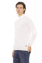 White Fabric Men Turtleneck Sweater Baldinini Trend