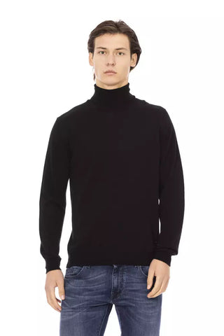 Black Fabric Men Sweater Baldinini Trend
