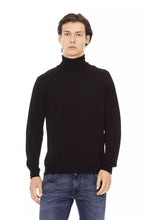 Black Fabric Men Sweater Baldinini Trend