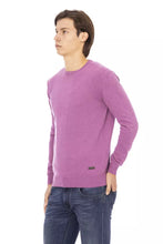 Purple Wool Men Sweater Baldinini Trend