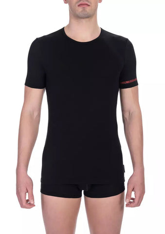 Black Cotton Men's T-Shirt Pack Bikkembergs