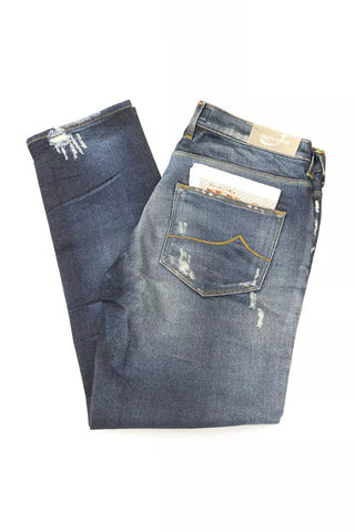 Blue Cotton Women's Jeans with Pony Skin Label Jacob Cohen