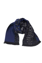 Blue Wool Men Scarf Cavalli Class