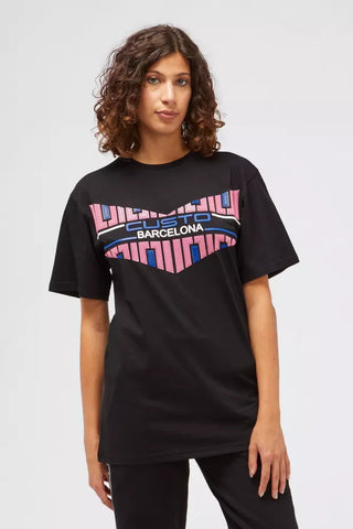 Black Cotton Women T-Shirt Custo Barcelona