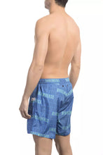 Blue Polyester Men Swim Short Bikkembergs