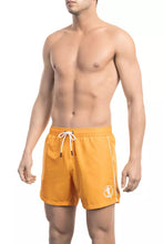 Orange Polyester Men Swim Short Bikkembergs
