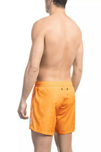Orange Polyester Men Swim Short Bikkembergs