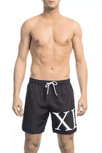 Black Polyester Men Swim Short Bikkembergs