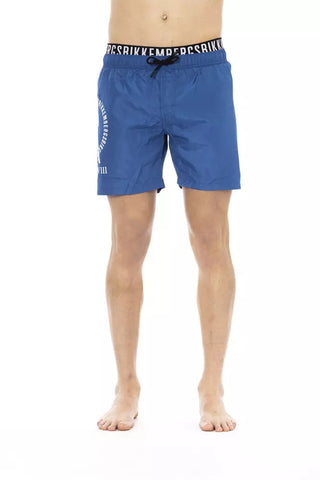 Blue Polyester Men Swim Short Bikkembergs