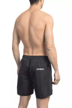 Black Polyester Men Swim Short Bikkembergs