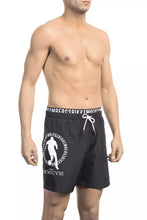 Black Polyester Men Swim Short Bikkembergs