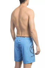 Light Blue Polyester Men Swim Short Bikkembergs