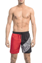 Red Polyester Men Swim Short Bikkembergs