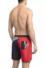 Red Polyester Men Swim Short Bikkembergs