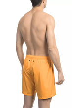 Orange Polyester Men's Swim Short Bikkembergs