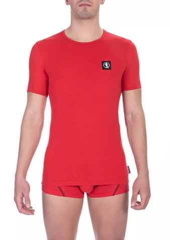 Red Cotton Men T-Shirt Bikkembergs