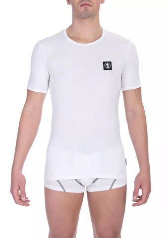 White Cotton Men's T-Shirt Bikkembergs