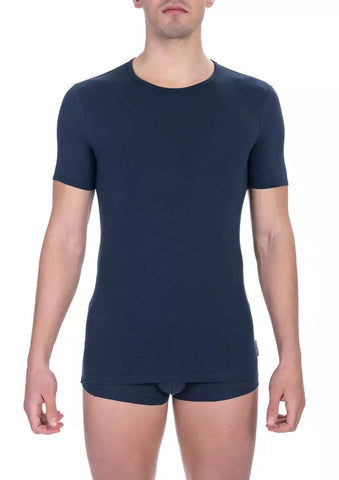 Blue Cotton Men T-Shirt Bikkembergs