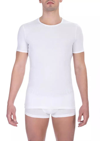 White Cotton Men T-Shirt Bikkembergs