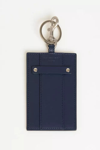 Blue Leather Men Badge Holder Trussardi