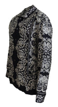 Blue Silk Floral Baroque Satin Casual Shirt Dolce & Gabbana