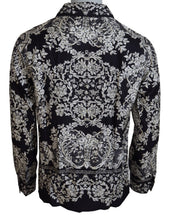 Blue Silk Floral Baroque Satin Casual Shirt Dolce & Gabbana