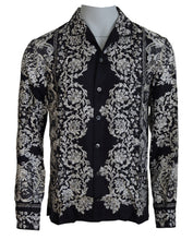 Blue Silk Floral Baroque Satin Casual Shirt Dolce & Gabbana