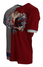 Red Gray Two Model DG Angel Crewneck  T-shirt Dolce & Gabbana