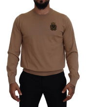 Beige Cashmere Crown Logo Pullover Sweater Dolce & Gabbana
