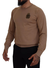 Beige Cashmere Crown Logo Pullover Sweater Dolce & Gabbana