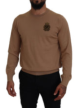 Beige Cashmere Crown Logo Pullover Sweater Dolce & Gabbana