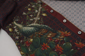 Bordeaux Ostrich Silk Satin Casual Mens Shirt Dolce & Gabbana