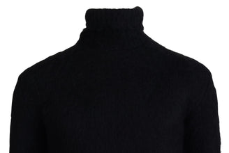 Black Gold Turtleneck Mohair Pullover Mens Sweater Dolce & Gabbana