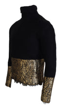 Black Gold Turtleneck Mohair Pullover Mens Sweater Dolce & Gabbana