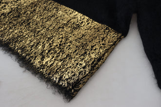 Black Gold Turtleneck Mohair Pullover Mens Sweater Dolce & Gabbana