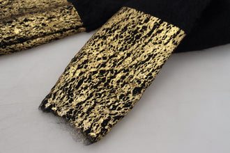 Black Gold Turtleneck Mohair Pullover Mens Sweater Dolce & Gabbana