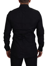 Black Gold Crown Slim Fit Dress Formal Shirt Dolce & Gabbana
